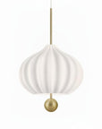 White pendant light with gold accents on a white background from Kdln available at Spacio in India
