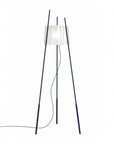 Modern floor lamp with a white shade on a white background by KDLN, available at Spacio in India.