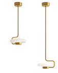 KDLN Tratto Suspension Light Spacio India in brass finish on a white background