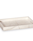 Alisa Cream Alabaster Amenity Tray on a white background