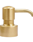 Brushed brass Soap Dispenser pump from Labrazel on white background at Spacio retail store in Mumbai