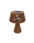 Wooden outdoor solar lamp on a white background by Les Jardins available at Spacio retail stores in Mumbai & Kolkata.