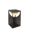 Black outdoor table lamp with a white background by Les Jardins available at Spacio retail stores in Mumbai & Kolkata.