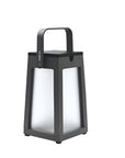 Black lantern with a handle on a white background by Les Jardins available at Spacio retail stores in Mumbai & Kolkata.