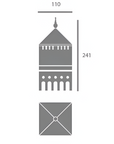 A Madlab ML Utopia Collection Square Box drawing of a building with a clock on it.