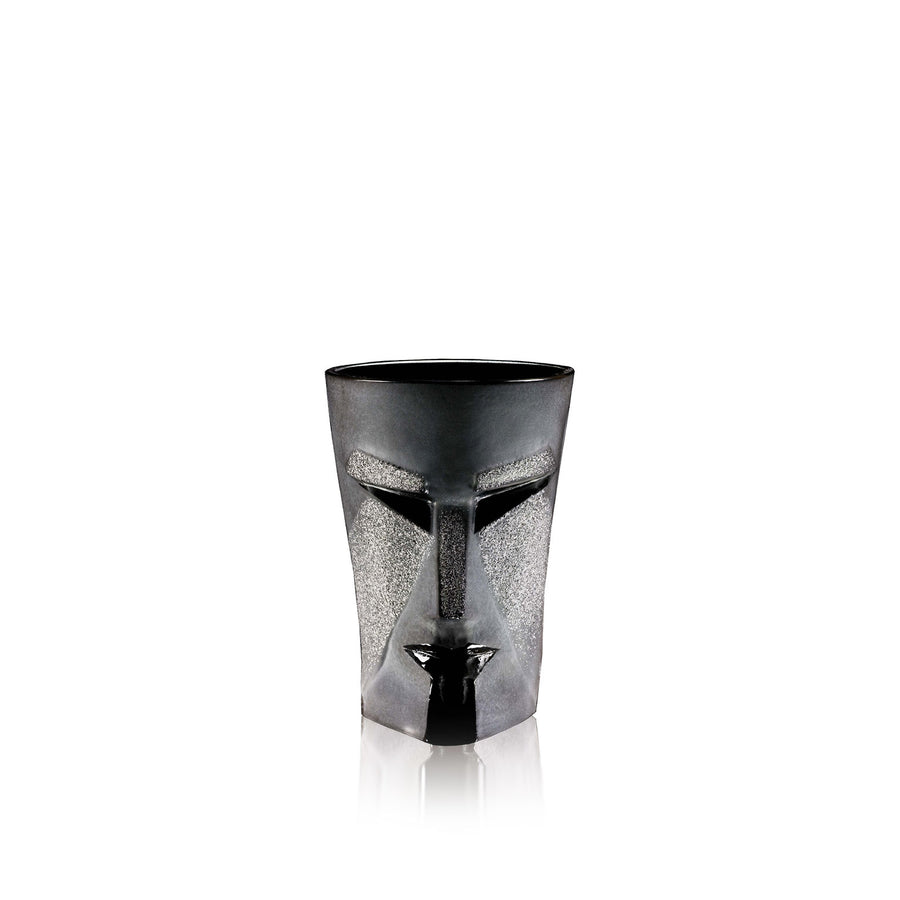 Crystal Kubik Black Tumbler from Masque collection by Maleras on white back ground for modern interiors available at Spacio India from the Drink ware of Bar Accessories Collection.