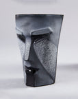 Side look of Crystal Kubik Black Tumbler from Masque collection by Maleras on a grey back ground for modern interiors available at Spacio India from the Drink ware of Bar Accessories Collection.