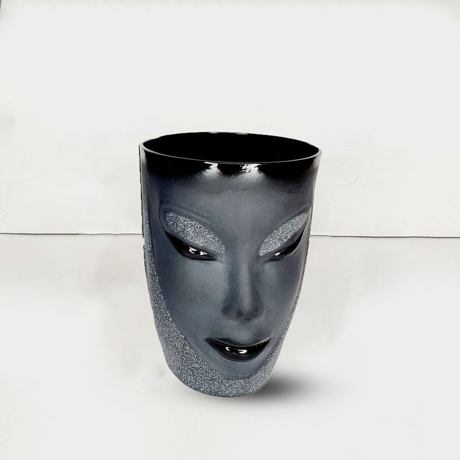 Crystal Electra Black Tumbler from Masque collection by Maleras on a grey back ground for modern interiors available at Spacio India from the Drink ware of Bar Accessories Collection.