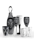 Maleras Crystal Electra Black Tumbler with other drink ware accessories from Masque collection on a white back ground for modern interiors available at Spacio India from Bar Accessories Collection.