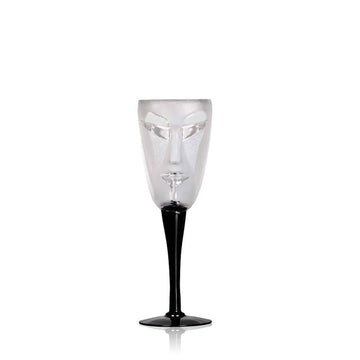 Maleras Crystal Champagne Glass Kubik Clear from Masque collection on a white back ground for modern interiors available at Spacio India from the Drink ware of Bar Accessories Collection.
