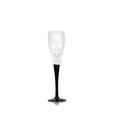 Maleras Crystal Champagne Glass Electra Clear from Masque collection on a white back ground for modern interiors available at Spacio India from the Drink ware of Bar Accessories Collection.