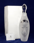 Maleras Crystal Electra Clear Decanter from Masque collection on a dark blue back ground for modern interiors available at Spacio India from Bar Accessories Collection.