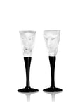 Maleras Crystal Schnaps Kubik Electra 2 Piece Set from Masque collection on a white back ground for modern interiors available at Spacio India from the Drink ware of Bar Accessories Collection.