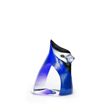 Maleras Crystal Sculpture Birdie Blue on white back ground for modern interiors available at Spacio India from the Sculptures and Art Objects Collection.
