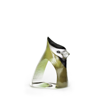 Maleras Crystal Sculpture Birdie Green on white back ground for modern interiors available at Spacio India from the Sculptures and Art Objects Collection.