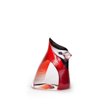 Maleras Crystal Sculpture Birdie Red on white back ground for modern interiors available at Spacio India from the Sculptures and Art Objects Collection.