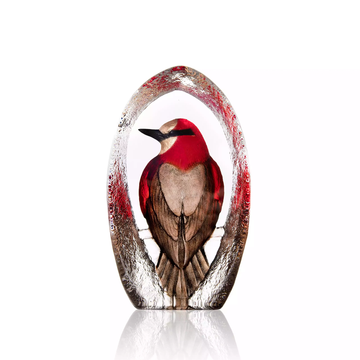 Maleras Crystal Sculpture Colorina Red on white back ground for modern interiors available at Spacio India from the Sculptures and Art Objects Collection.