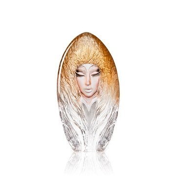 Maleras Crystal Dawn Gold Sculpture on a white Back ground in modern interior available at Spacio India from Sculpture and Art Objects Collection.