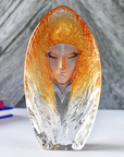 Maleras Crystal Dawn Gold Sculpture on a white surface in modern interior available at Spacio India from Sculpture and Art Objects Collection.
