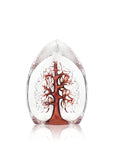Maleras Crystal Sculpture Yggdrasil Red Large on a white background, available at Spacio India from the Sculptures and Art Objects Collection
