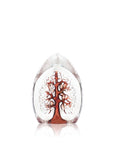 Maleras Crystal Sculpture Yggdrasil Red Small on a white background, available at Spacio India from the Sculptures and Art Objects Collection