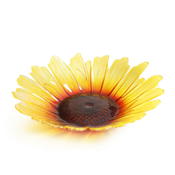 Maleras Crystal Sunflower Bowl Large Bowl on a white back ground for modern interiors available at Spacio India from Decor Accessories and Tableware Collection of Decorative Bowls.