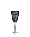 Maleras Crystal Wineglass Kubik Black from Masque collection on a white back ground for modern interiors available at Spacio India from the Drink ware of Bar Accessories Collection.