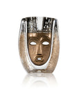 Decorative crystal mask with metallic finish on a white background
