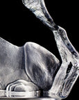 A close right corner look of Maleras Crystal Lion Sculpture Limited Edition available at Spacio India from the Sculptures and Art Objects Collection