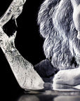 A close left corner look of Maleras Crystal Lion Sculpture Limited Edition available at Spacio India from the Sculptures and Art Objects Collection