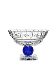 Crystal bowl with a blue central feature on a white background