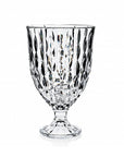 Clear crystal with textured design on a white background