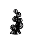 Black decorative crystal centrepiece with spherical design on a white background