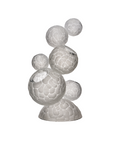 Decorative crystal sculptural centrepiece with textured spherical design on a white background