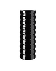 Black textured crystal vase on a white background
