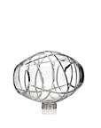 Decorative crystal object with intricate design on a white background