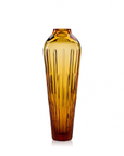 Mario Cioni Crystal Amphorae Lekytos Deep Amber Vase on a white back ground available at Spacio India for luxury home decor collection of decorative vases.