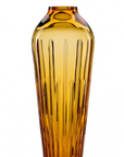 Close look of Mario Cioni Crystal Amphorae Lekytos Deep Amber Vase on a white back ground available at Spacio India for luxury home decor collection of decorative vases.