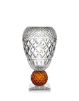 Mario Cioni Crystal Katherina Vase 2123 44 884 with Amber Sphere available at Spacio India for luxury home decor accessories collection of Vases & Centerpieces.