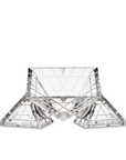 Top angle of Mario Cioni Crystal Pyramidion Centerpiece 3115 22 by Tondo Doni on white back ground available at Spacio India for luxury home decor accessories collection of Bowls.