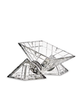 Side angle of Mario Cioni Crystal Pyramidion Centerpiece 3115 22 by Tondo Doni on white back ground available at Spacio India for luxury home decor accessories collection of Bowls.