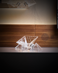Mario Cioni Crystal Pyramidion Centerpiece 3115 22 by Tondo Doni shining on console space available at Spacio India for luxury home decor accessories collection of Bowls.