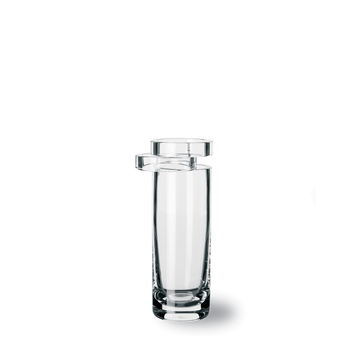 Mario Cioni A.Y.L.I. Cilindric Clear Crystal Vase by Tondo Doni on a white background available at spacio india for luxury home decor collection of decorative vases.