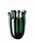 Mario Cioni Crystal Green Liquid Mood Vase by Tondo Doni on a white back ground available at Spacio India for luxury home decor accessories collection of decorative Vases.