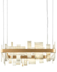 Modern chandelier with gold accents on a white background by Masiero available at Spacio retail stores in Mumbai & Kolkata.