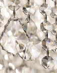 Close-up of a chandelier with crystal beads