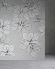 Sophisticated grey floral LED wall covering with delicate crystal accents from Meystyle Dreams Boutique collection, perfect for luxurious interiors, available at Spacio India.