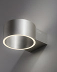 Modern wall-mounted rechargeable light fixture with 'PURE' branding on a gray background