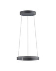 Modern pendant kinetic light with black finish on a white background