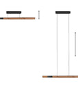 Moto-Rise Oak/Black Pearl Suspension Chandelier by Neuhaus Pure | Spacio